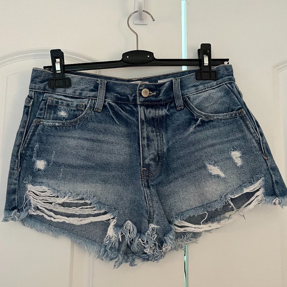 High Rise Denim Jean Shorts